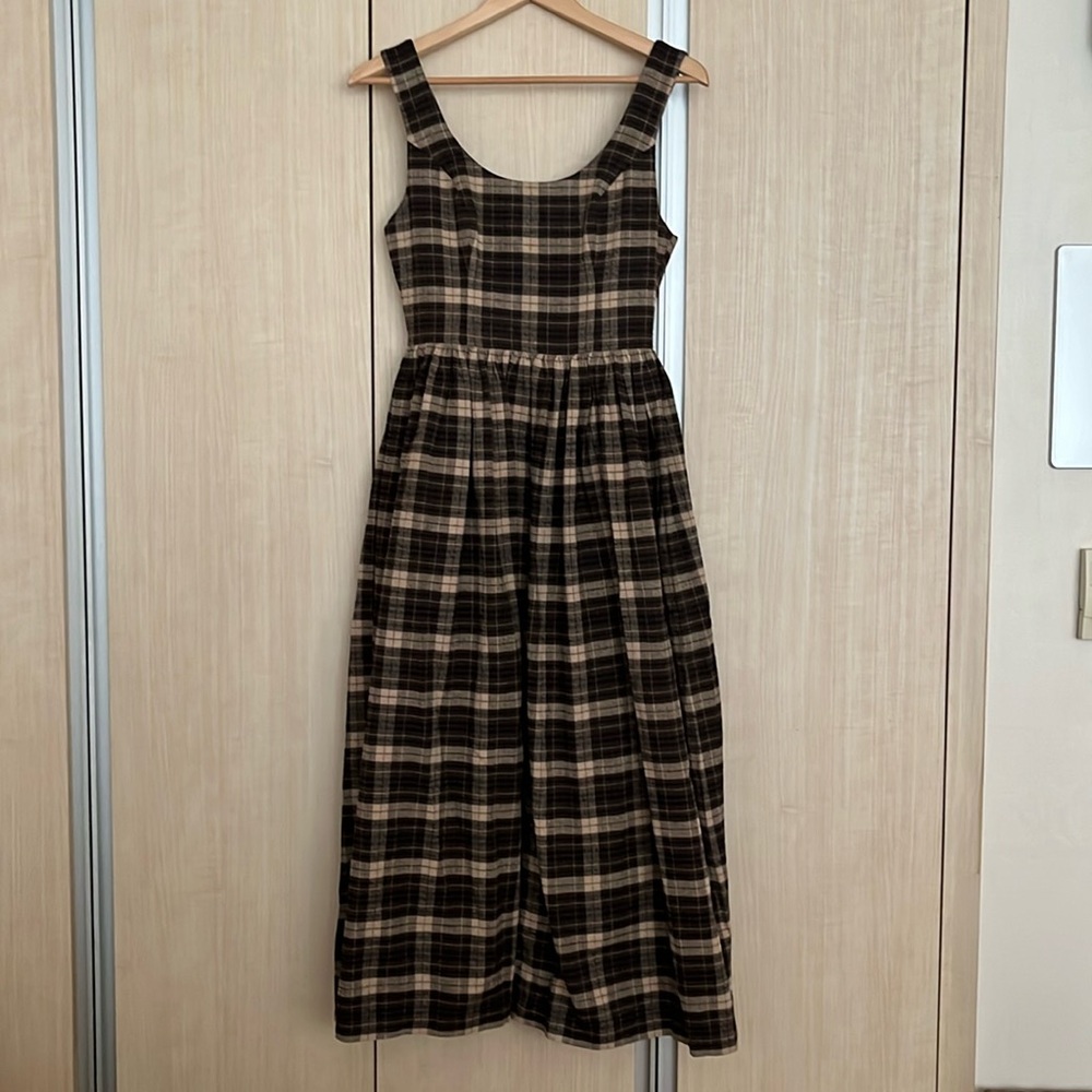 Plaid Sleeveless Maxi Dress